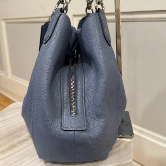 Coach Bag Blue Hobo Bag with Ruched Leather Design - Picture 5 of 17